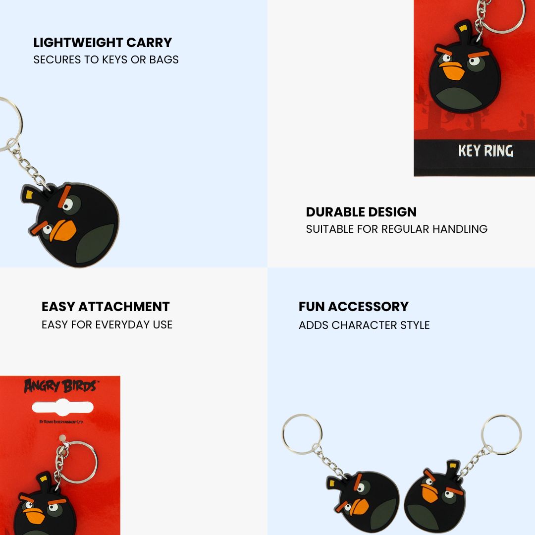 Angry Birds Keyring – Black Keychain