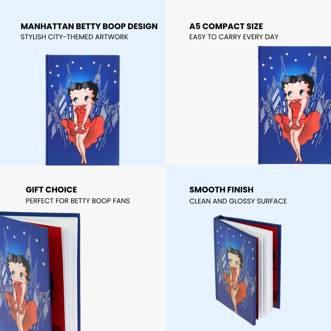 Betty Boop Manhattan A5 Notebook – Character Journal & Writing Stationary Gift