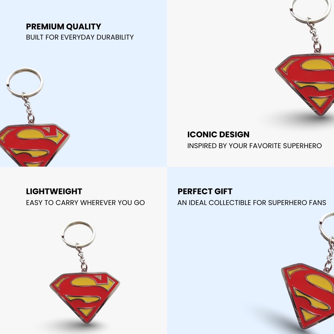 DC Comics Superman Keyring – Red & Yellow Logo Key Chain