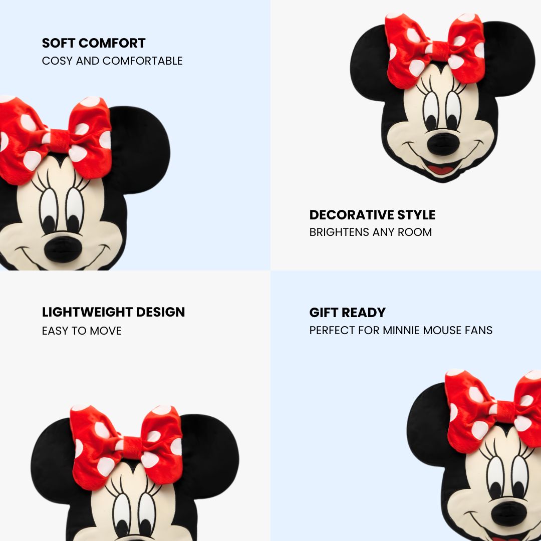 Disney Minnie Mouse Plush Cushion-Soft Decorative Pillow-Gift for Girls