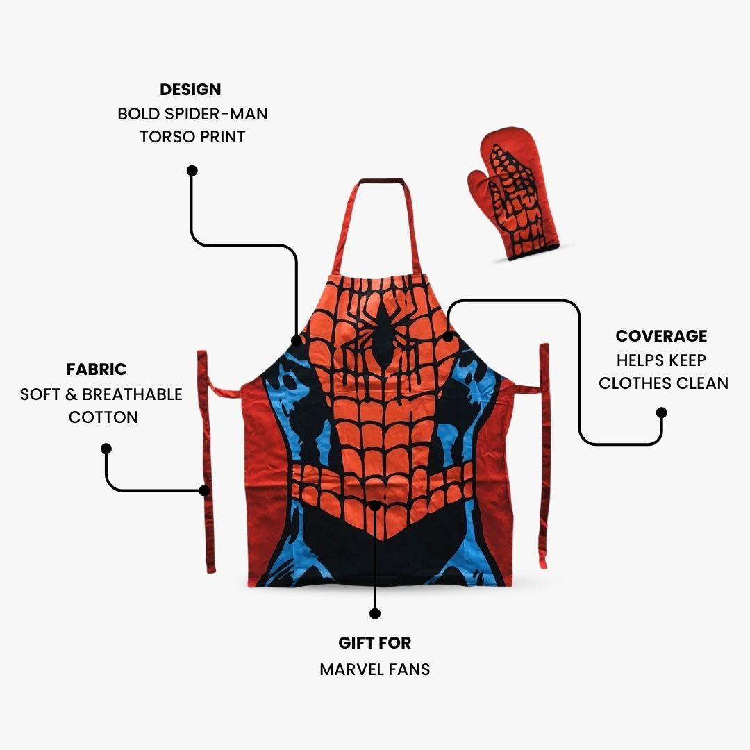 Marvel Spider-Man Apron & Oven Glove Set for Adults