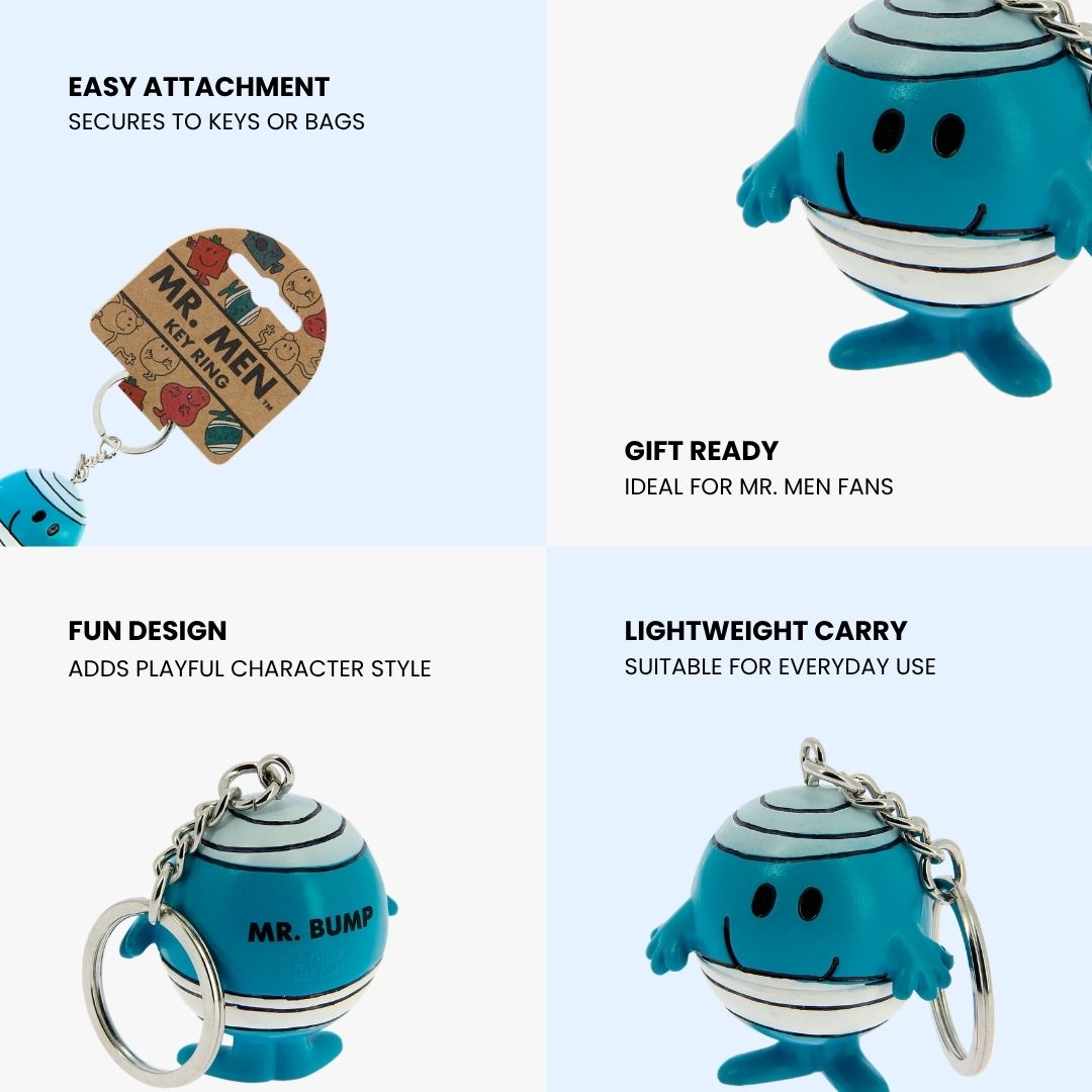 Mr. Men Bump 3D Keyring-Blue