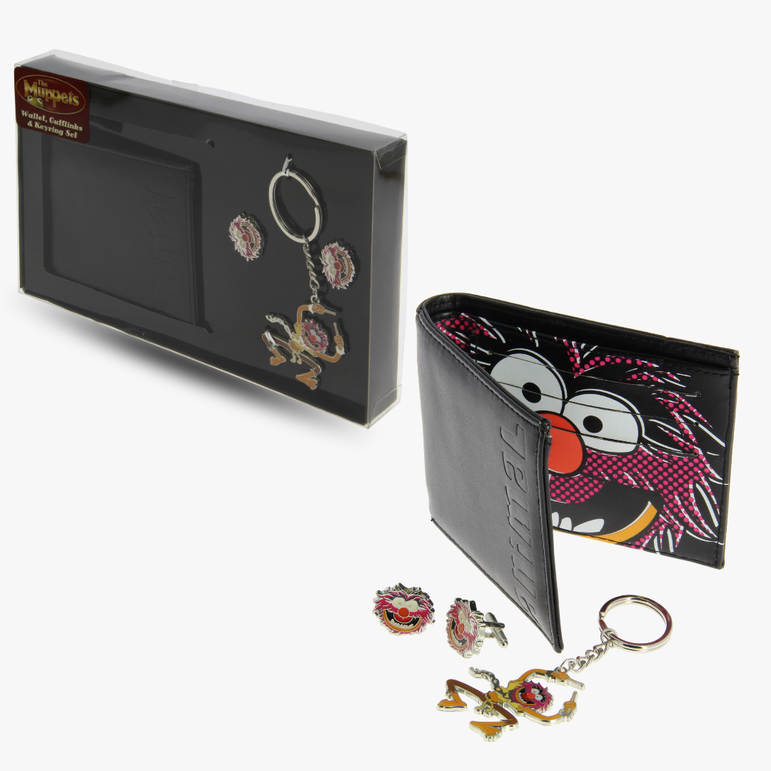 Muppets Gift Set (3 Pc)-Wallet Cufflinks & Keyring