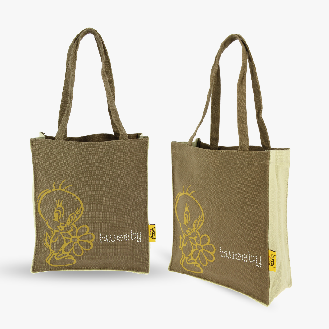 Tweety Bird Tote Bag-Khakhi