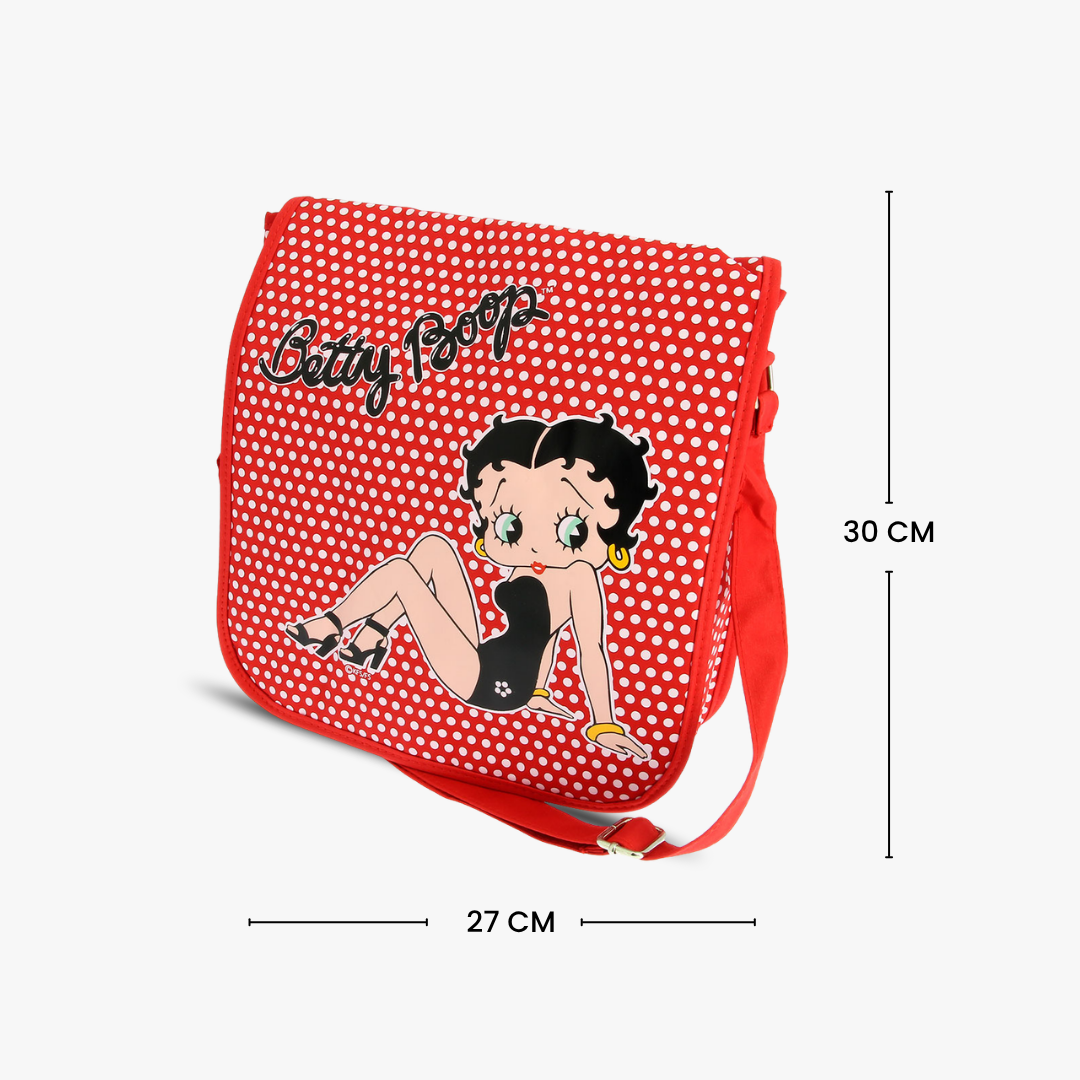 Betty Boop Messenger Bag– Red Polka Dot Shoulder & Cross Body Bag for Women & Girls-Gift