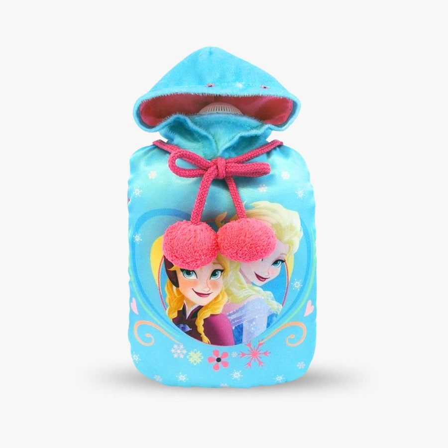 Disney Frozen 1L Hot Water Bottle with Soft Blue Cover | Leak-Proof Bottle-Gift