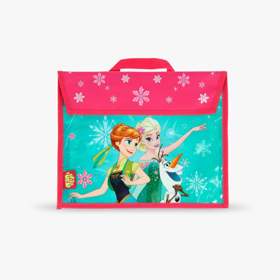 Disney Frozen Book Bag- Kids School Bag with Handle Carry Pink for Books, Folders & Stationery