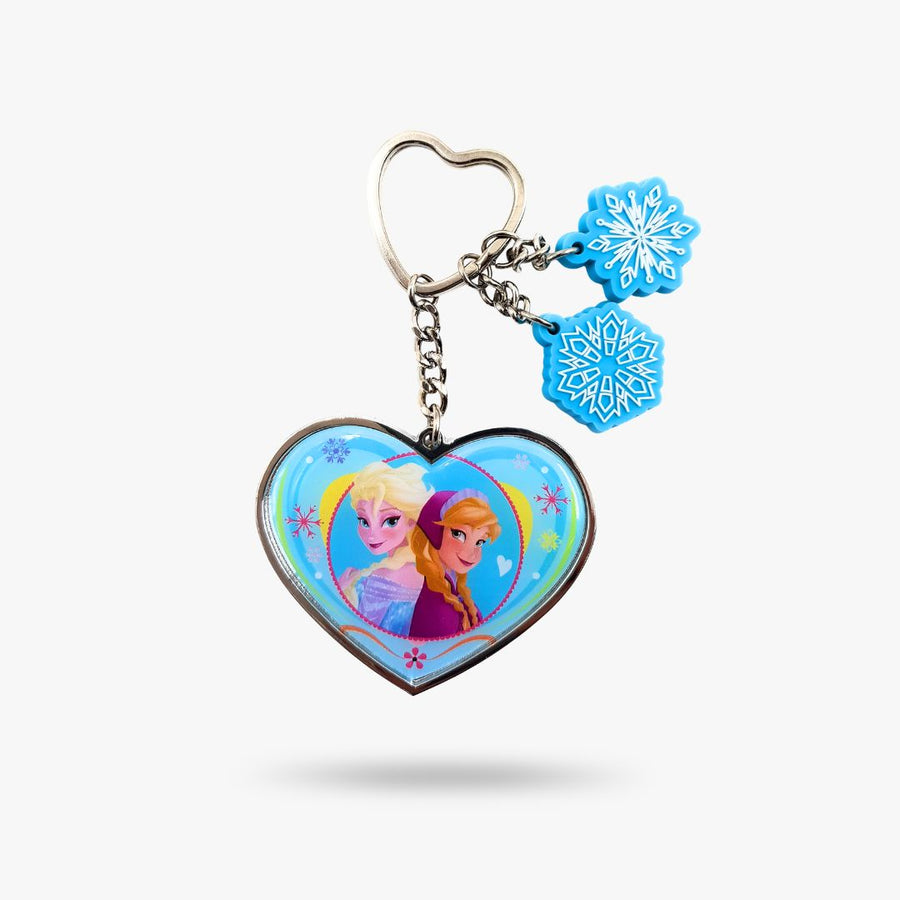 Disney Frozen Heart Keyring | Blue Elsa & Anna Keychain | Cute Bag Charm Gift for Girls