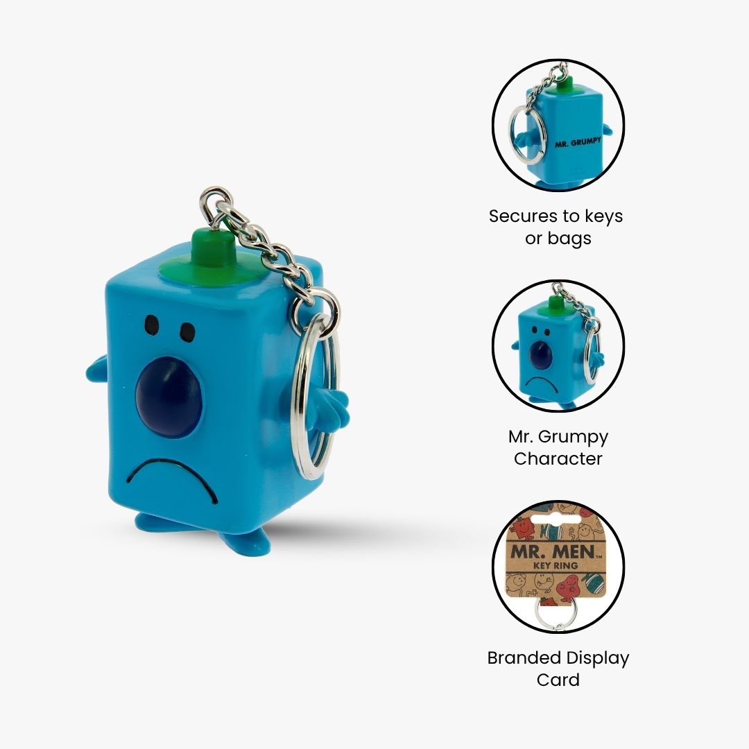 Mr. Men Grumpy 3D Keyring-Blue