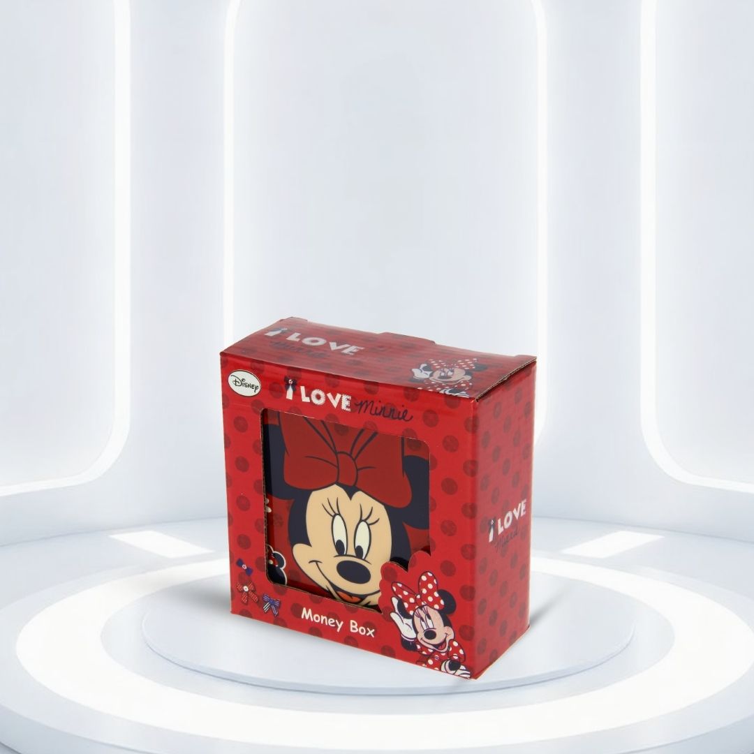 Disney Minnie Mouse Money Box | Red Ceramic Piggy Bank with Coin Slot | Cute Kids Savings Bank Gift