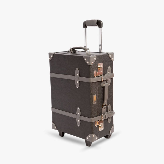 Vintage Suitcase with Wheels – Rolling Luggage Travel Case with Trolley Handle